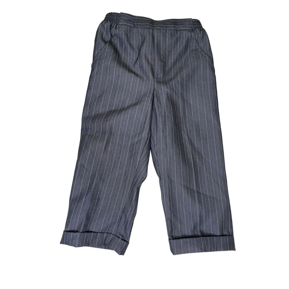Toddler Gray Pinstripe Dress Pants Formal Elastic Waist Suit Pants 24M Wedding